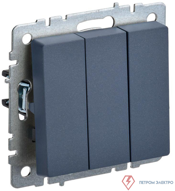 Выключатель 3-кл. СП BRITE ВС10-3-0-БрМ 10А механизм маренго IEK BR-V30-0-10-K35