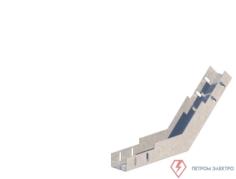 Угол для лотка внутренний 45град. 100х65 сталь 0.7мм ЛМс-45В цУТ2.5 оцинк. СОЭМИ Н0122350412