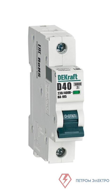 Выключатель автоматический модульный 1п D 40А 10кА ВА-105 DEKraft 13205DEK