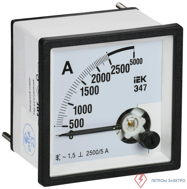 Амперметр Э47 2500/5А класс точн. 1.5 72х72мм IEK IPA10-6-2500-E
