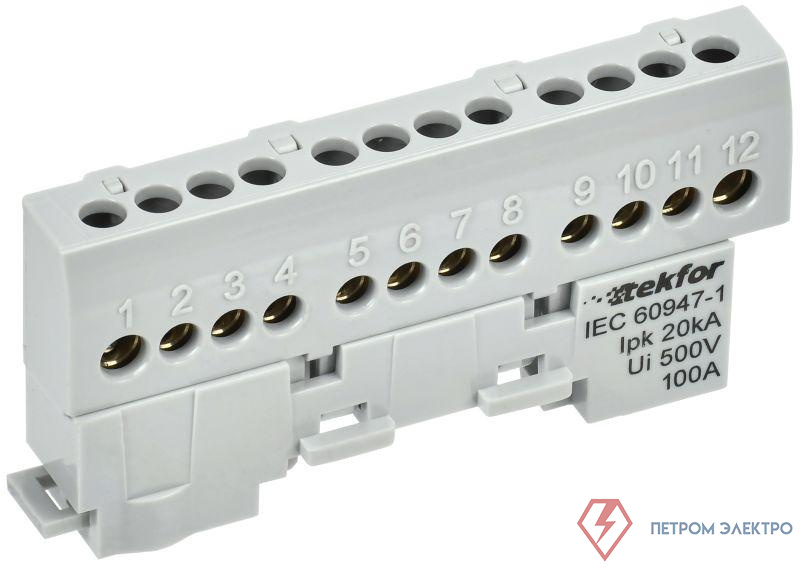 Шина L "фаза" изол. на универс. держ. 6х9-12-Ср TEKFOR IEK TF-NN10-12-KL-K03