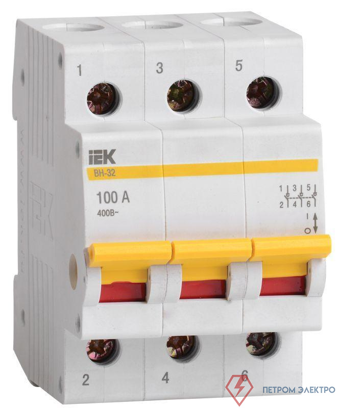 Выключатель нагрузки (мини-рубильник) 3п 100А ВН-32 KARAT IEK MNV10-3-100