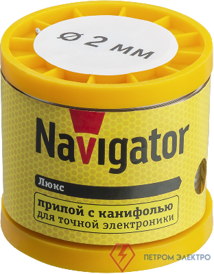 Припой 93 087 NEM-Pos02-61K-2-K200 (ПОС-61; катушка; 2мм; 200 г) Navigator 93087