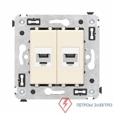 Розетка телефонная 2-м СП Avanti "Ванильная дымка" RJ12 без шторок механизм DKC 4405614