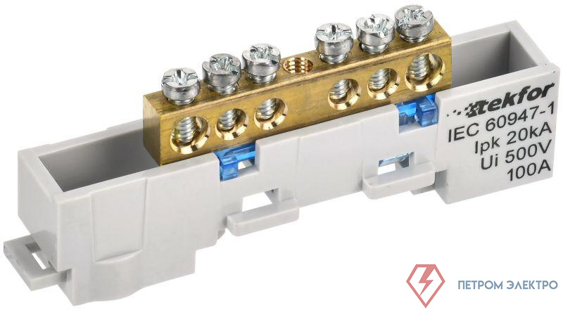 Шина нулевая N неизол. на универс. держ. 6х9-4-С TEKFOR IEK TF-NN10-04-DL-K07