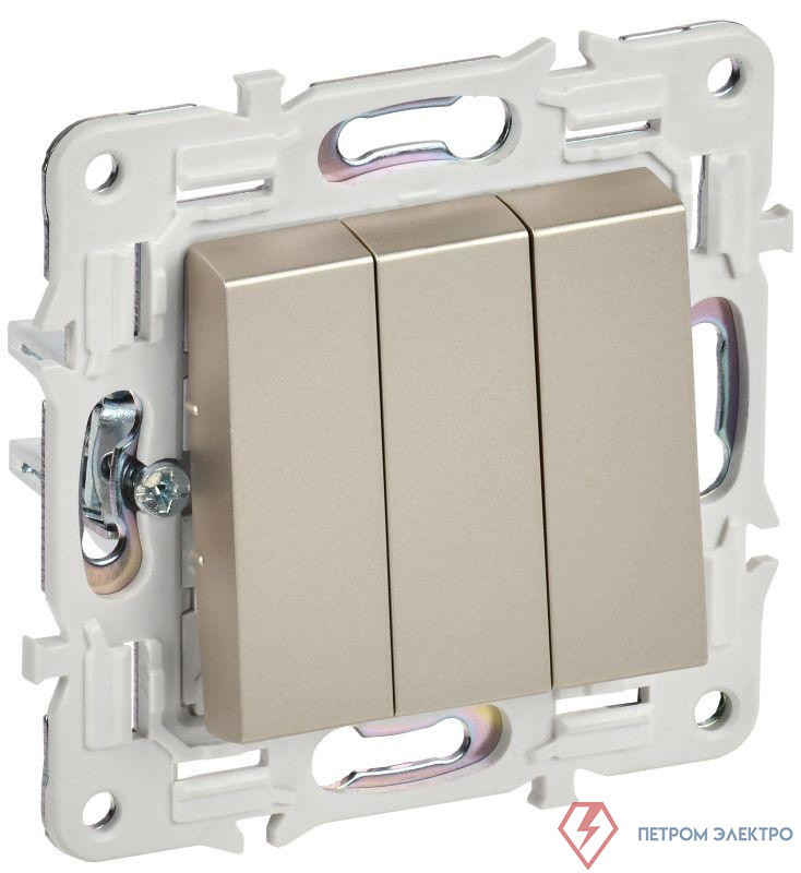 Выключатель 3-кл. SKANDY 10А SK-V11Sh шампань IEK SK-V30-0-10-K37