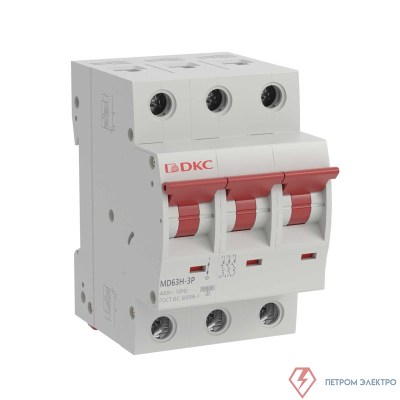 Выключатель автоматический модульный max типа MD63H 10кА 3п C 50А YON MD63H-3PC50