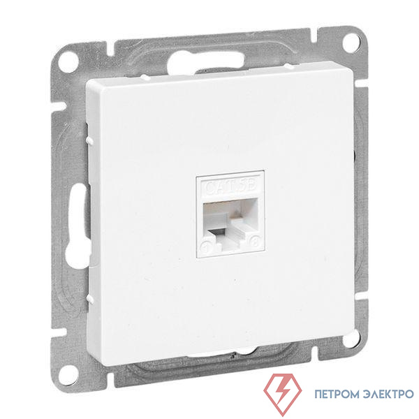 Розетка компьютерная СП Эпика RJ45 кат.5 механизм бел. EKF UP1-SOW-RJ45-5