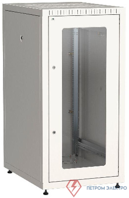 Шкаф сетевой LINEA E 18U 600х800мм стекл. передняя дверь задняя металлическая сер. ITK LE35-18U68-GM