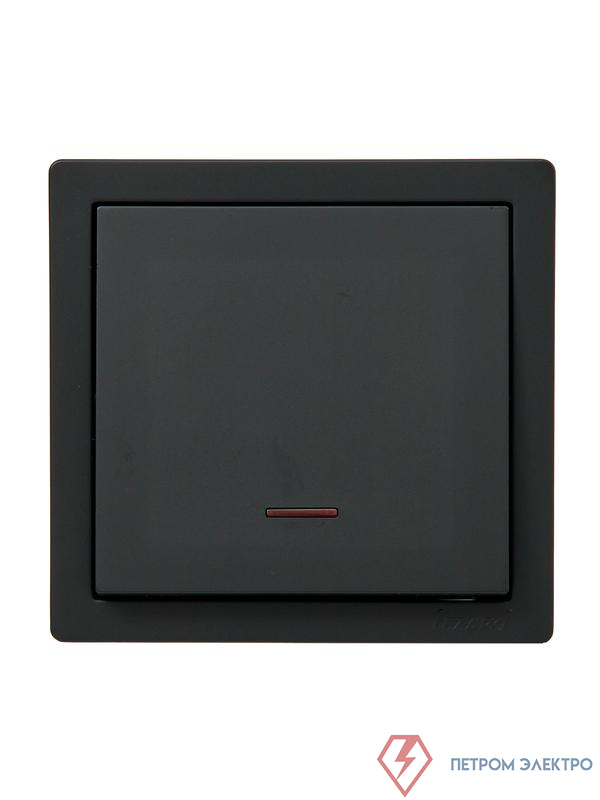 Выключатель 1-кл. ОП LETO с индикацией черн. бархат LEZARD 752-4200-111