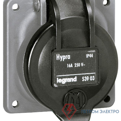 Розетка встраиваемая Hypra 16А 250В 2К+3 IP44 Leg 053903