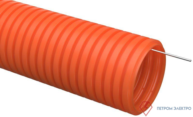 Труба гофрированная ПНД тяжелая d32мм с протяжкой оранж. (уп.25м) IEK CTG21-32-K09-025