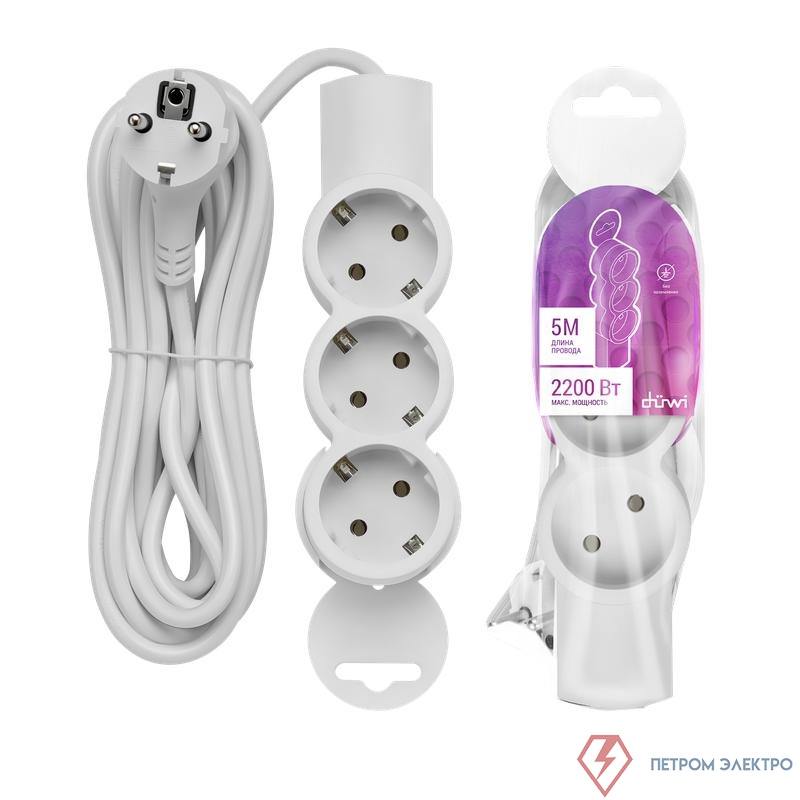 Удлинитель 3х5м с заземл. ПВС 3х0.75 REV 32006 9