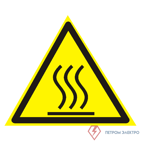 Знак W 26 "Осторожно. Горячая поверхность" 200х200мм пленка самоклеящаяся EKF an-w-26