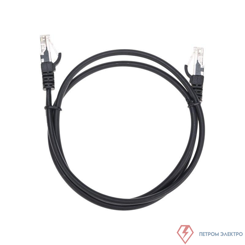 Патч-корд U/UTP CAT 5e RJ45-RJ45 26AWG LSZH черн. 1м Rexant 02-0102-1