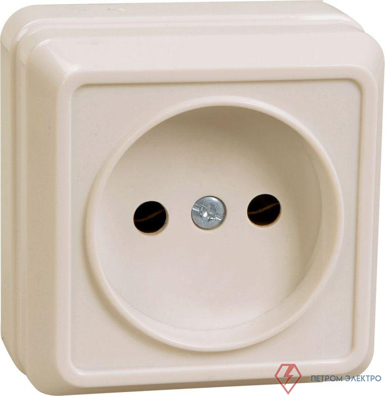 Розетка 1-м ОП Октава 10А IP20 без заземл. крем. GENERICA ERO10-K33-10-DC