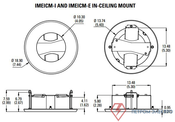 Крепление врезное для Sarix Enh+ внешн. Pelco IMEICM-E