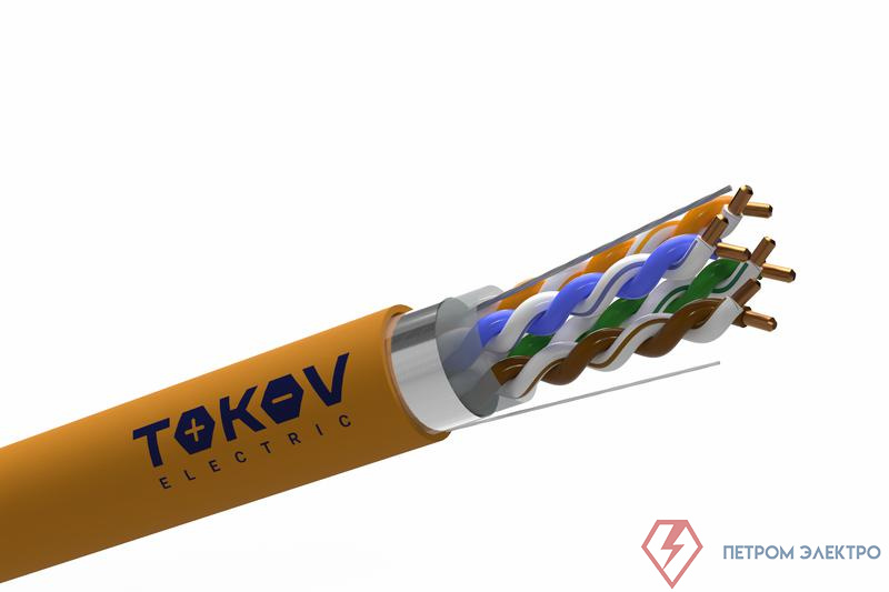 Кабель витая пара F/UTP 4х2х24AWG(0.51мм) кат.5E нг(А)-HF (LSZH) indoor Fluke tested 305м (м) PRO TOKOV ELECTRIC TKP-C06-F42-5E-305-LSZH