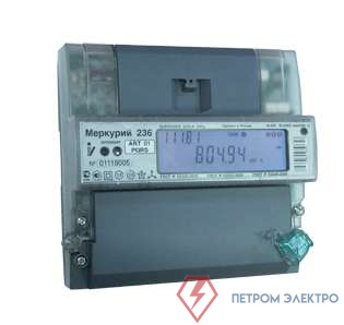 Счетчик Меркурий 236 ART-03 PQRS 3ф 5-10А класс точн. 0.5S/1.0 многотариф. оптопорт RS-485 на DIN-рейку ЖКИ Моск. вр. Инкотекс М0000044714