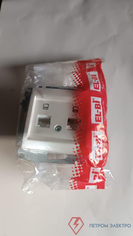 Розетка компьютерная 2-м Zena RJ45 кат.6 механизм жемчуж. ABB 609-012500-248