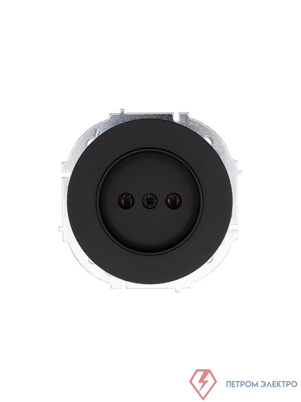 Розетка 1-м СП OSEN без заземл. ПБТ механизм черн. бархат LEZARD 743-4288-121B