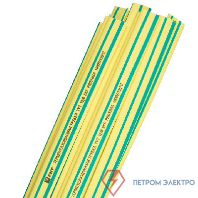 Трубка термоусадочная ТУТ 10/5 жел./зел. (уп.50шт) PROxima EKF tut-10-yg-1m