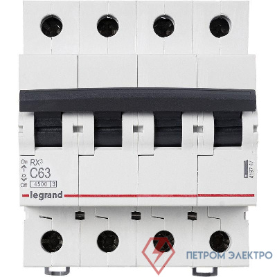 Выключатель автоматический модульный 4п C 63А 4.5кА RX3 Leg 419747