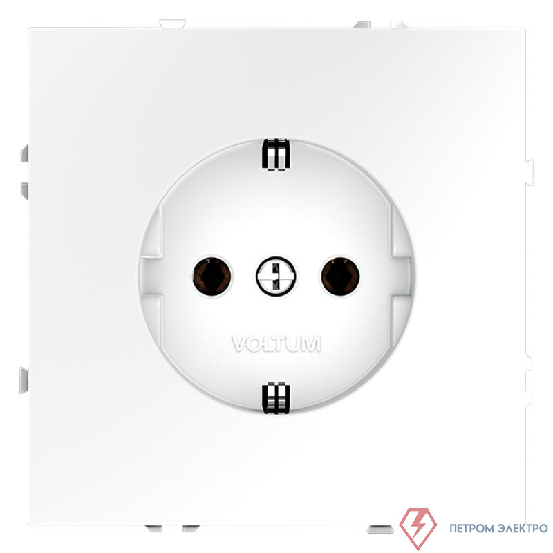 Розетка 1-м СП S70 16А с заземл. механизм бел. матов. Voltum VLS040102