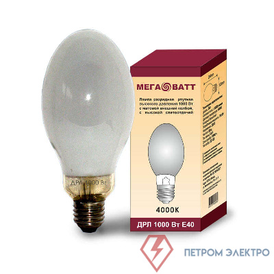 Лампа газоразрядная ртутная ДРЛ 1000 E40 (9) МЕГАВАТТ 03079