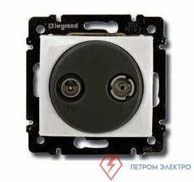 Розетка телевизионная оконечная TV/FM 2вых. СП Valena 10дБ механизм сл. кость IEK 695620