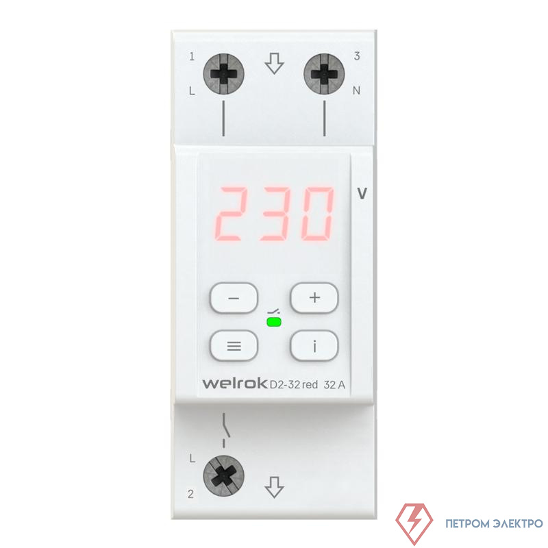 Реле напряжения D2-32 red Welrok 4660251140120