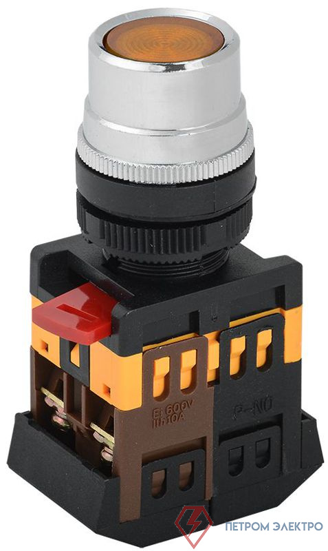 Кнопка ABLF-22 d22мм 1НО+1НЗ 240В неон желт. GENERICA BBT10-ABLF-K05