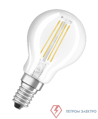 Лампа светодиодная филаментная LED STAR CLASSIC P 60 5W/840 5Вт шар 4000К нейтр. бел. E14 600лм 220-240В прозр. стекл. OSRAM 4058075212480
