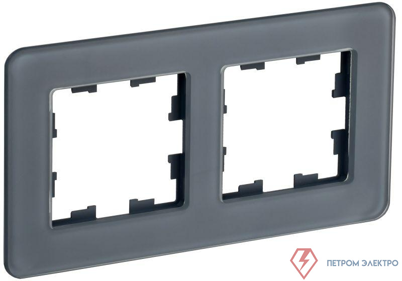 Рамка 2-м BRITE РУ-2-2-Бр стекло графит RE IEK BR-M22-G-41-K53