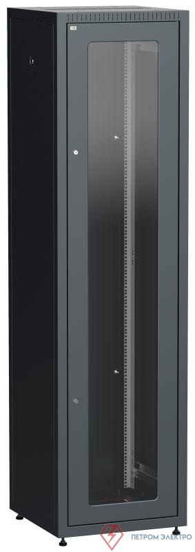 Шкаф сетевой LINEA E 33U 600х600мм стекл. передняя дверь задняя металлическая черн. ITK LE05-33U66-GM