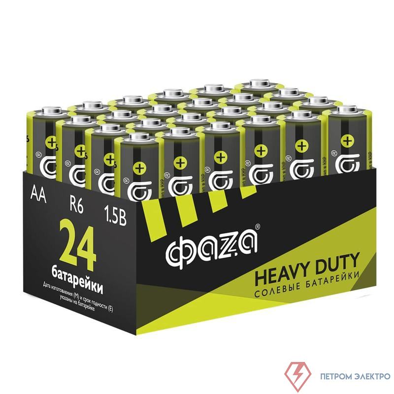 Элемент питания солевой AA/R6 1.5В Heavy Duty Pack-24 (уп.24шт) ФАZА 5042292