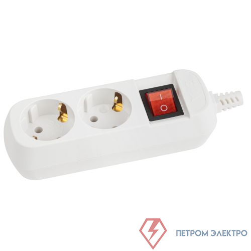 Колодка 2-м KX-2es с заземл. с выкл. бел. Эра Б0071871