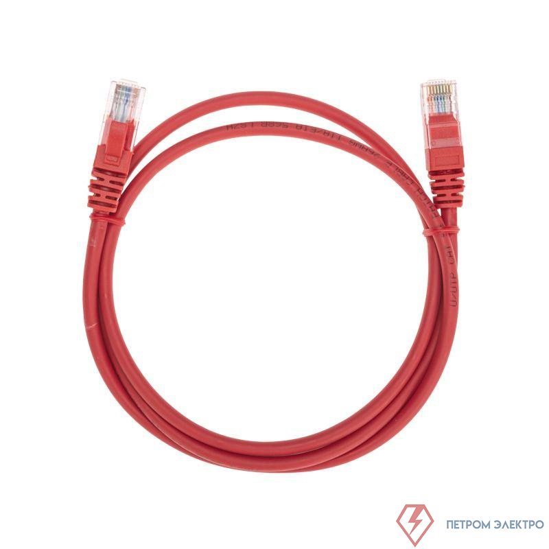Патч-корд U/UTP CAT 5e RJ45-RJ45 26AWG LSZH красн. 1м Rexant 02-0103-1