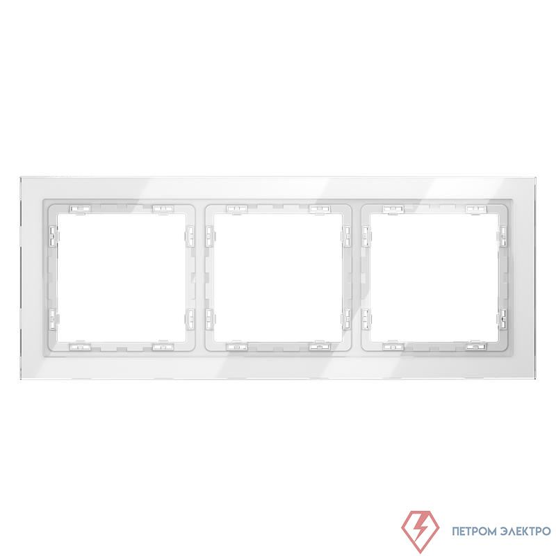 Рамка 3-м S70 стеклян. бел. Voltum VLS110301
