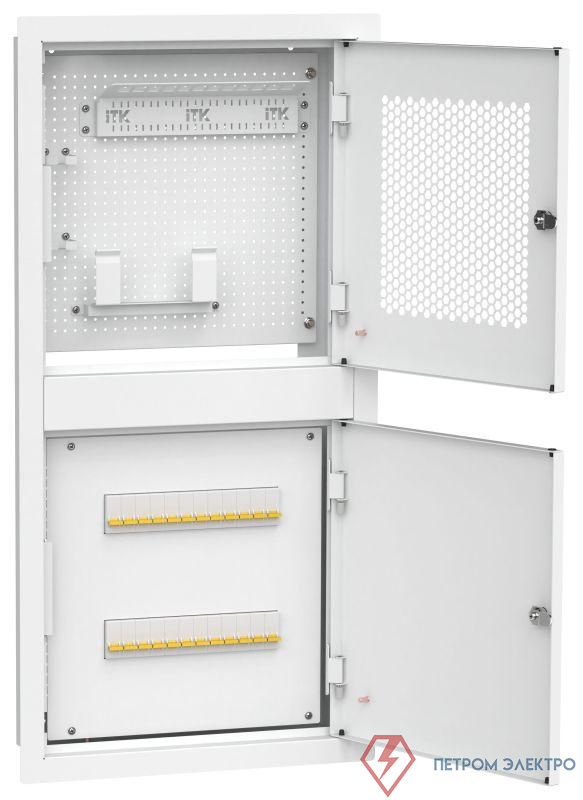 Шкаф встраиваемый двухсек. 2 ком. 400х850мм дверь метал. бел. LINEA R ITK LR16-4H81-M-FR2