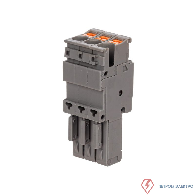 Штекер зажим push-in 3 точки подкл. 2.5кв.мм сер. DKC VPR-P-2.5-3