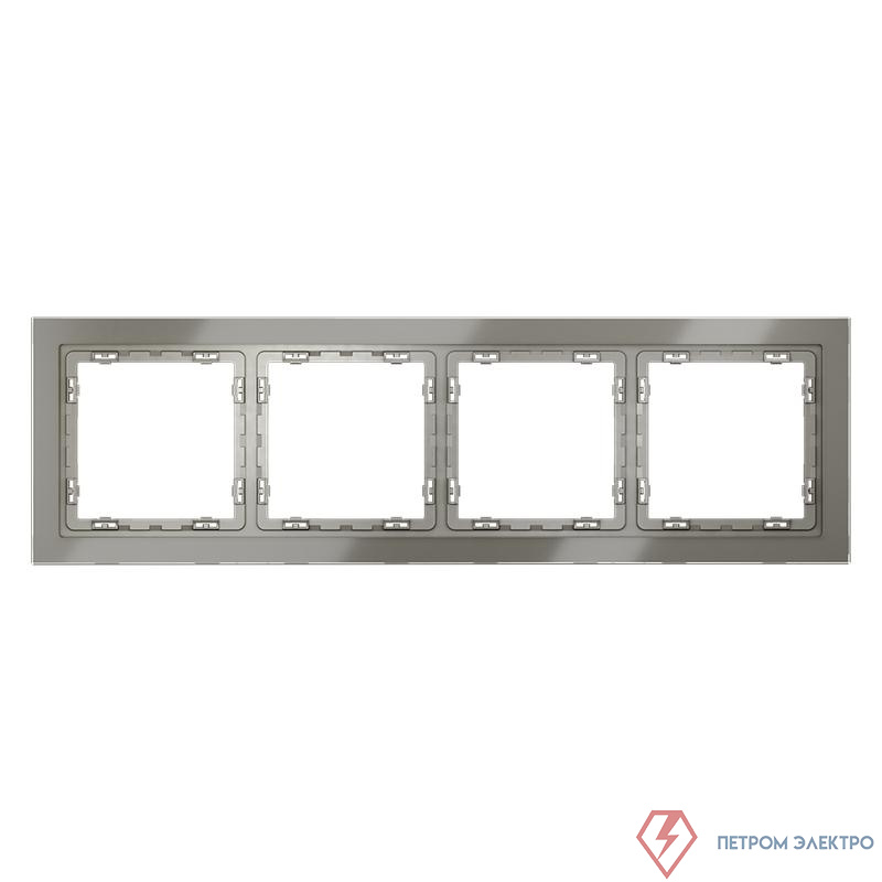 Рамка 4-м S70 стеклян. шелк Voltum VLS110404