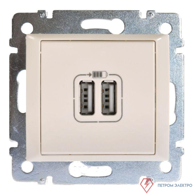 Розетка USB 2-м СП Valena механизм сл. кость (DIY-упак.) IEK 694372