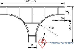 Ответвитель T-образный горизонт. для лестн. лотка осн. 600х110 LT 116 FS OBO 6219276