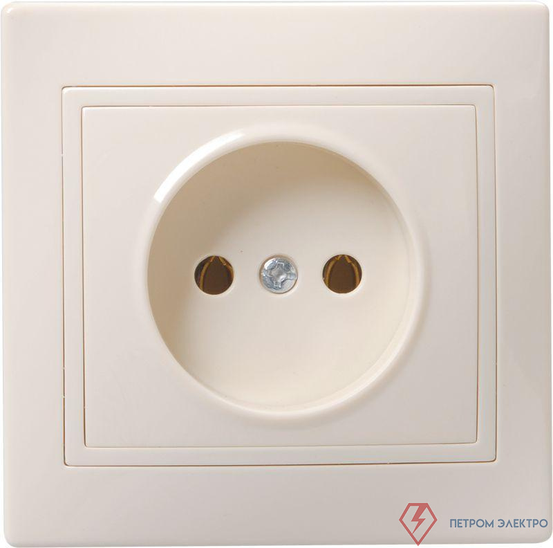 Розетка 1-м СП Кварта 10А IP20 без заземл. без защ. шторок крем. GENERICA ERK13-K33-10-DM