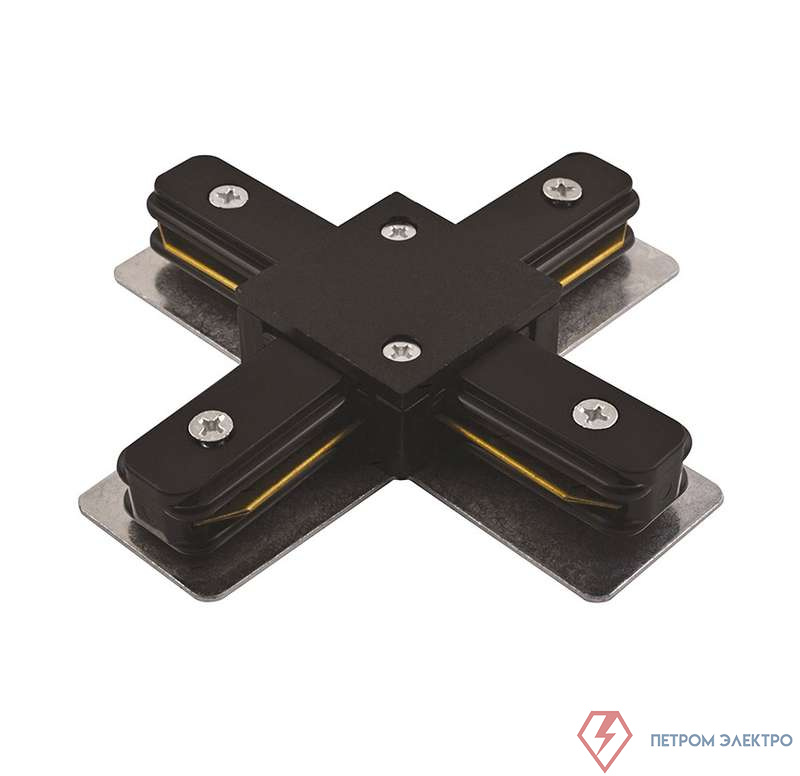 Коннектор X-образный PTR CX-BL накладной/подвесной шинопровод черн. JazzWay 5010871