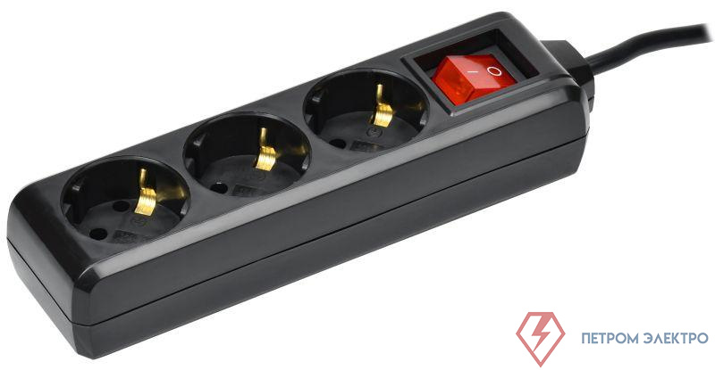 Удлинитель 3х5м с заземл. 16А IP20 У03К 250В ПВС 3х1 черн. IEK WYP10-16-03-05-ZK-K02