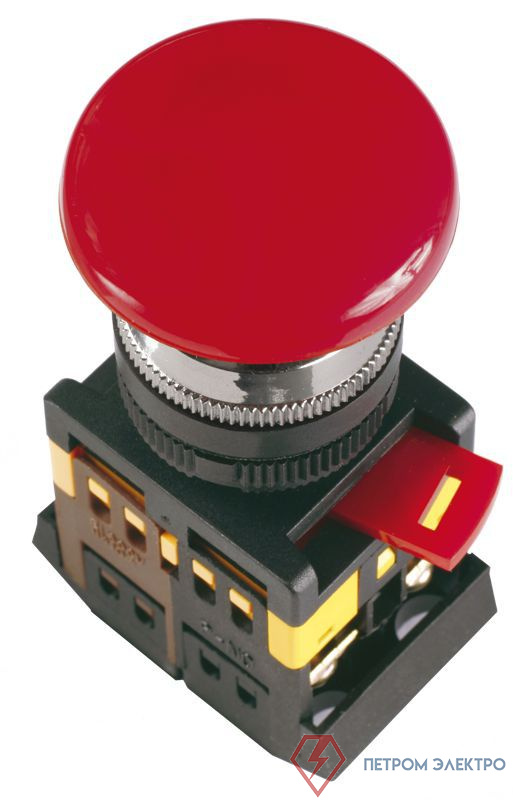 Кнопка "Грибок" AEAL-22 d22мм 1НО+1НЗ 240В с фиксацией красн. GENERICA BBG60-AEAL-K04