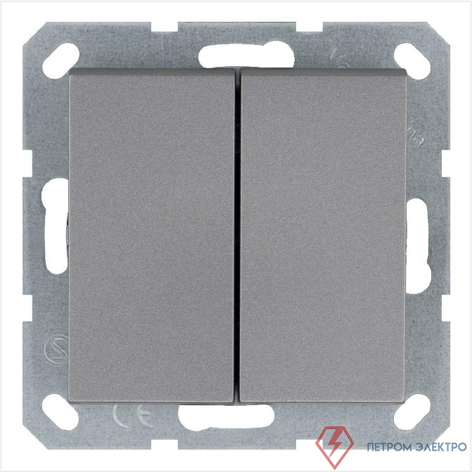 Переключатель перекрестный 2-кл. 10А IP20 механизм алюм. Jasmart G3014S