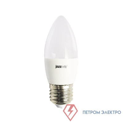 Лампа светодиодная PLED-LX 8Вт C37 свеча 5000К холод. бел. E27 JazzWay 5028562 0